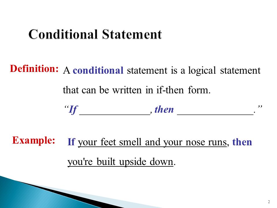 Definition of conditional statement in geometry sales